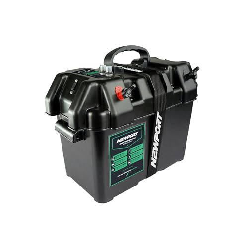 Newport Trolling Motor Smart Battery Box Power Center with USB and DC Ports, Medium
