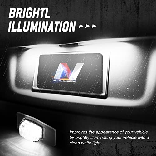 NUVISION LIGHTING NVL-LPL-009 Pair of Black Housing/Clear Lens LED License Plate Lights Compatible with 99-03 Protege/02-03 Protege5/99-05 Miata MX-5