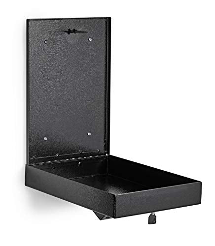 AdirOffice Wall Mount Drop Box - Heavy Duty Secured Storage with Lock - for Commercial Home Office or Business Use (Black)