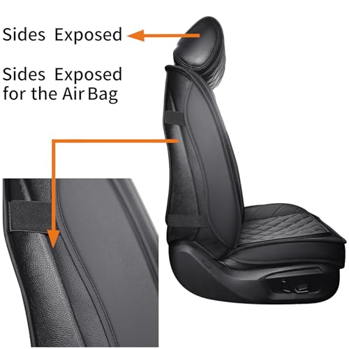 OMOKA AUTO Front Seat Covers for Cars Leather Waterproof Universal Fit for Toyota Mazda Kia Soul Sorento Optima Sporage Chr Prius Venza Fj Cruiser Jeep Wrangler(2 PCS Front, Black)