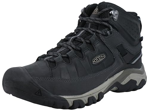 KEEN Men's Targhee 3 Mid Height Waterproof Hiking Boots, Black Olive/Golden Brown, 11.5 Wide