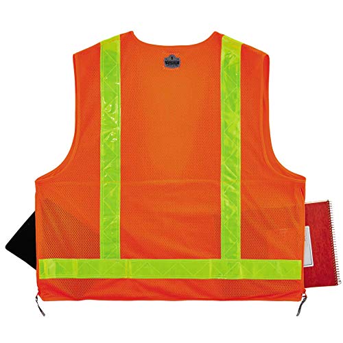 Ergodyne GloWear 8250ZHG Class-2 Hi-Gloss Surveyors Safety Vest, Orange, Small/Medium