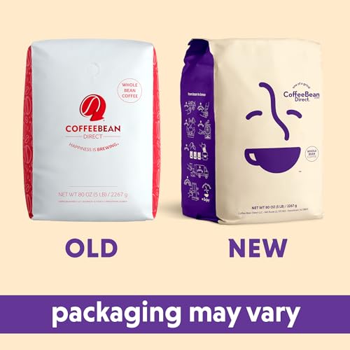 Coffee Bean Direct Organic Fair Trade Sumatra Mandheling, Whole Bean Coffee, 5 Pound Bag