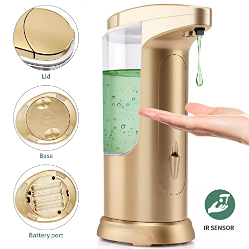 Automatic Soap Dispenser Touchless Sensor - Electric Liquid Soap Dispenser Touch Free with Adjustable Volume Switches for Kitchen Bathroom Countertop Shower Hotel