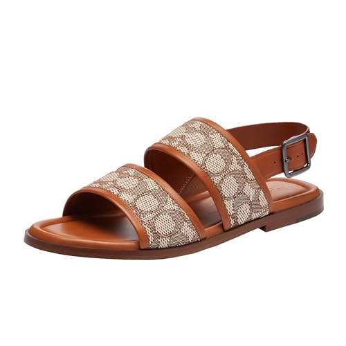 Coach Men's Julian Signature Two Strap Sandal, Burnished Amber, 7