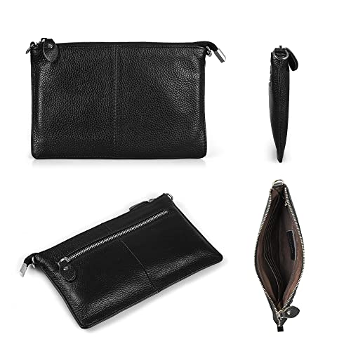 befen Leather Wristlet Clutch Wallet Purses Small Crossbody Bags for Women with RFID Card Slots (Light Teal)
