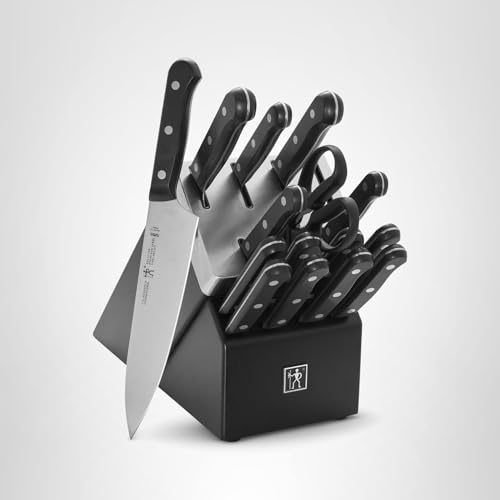 HENCKELS Solution Razor-Sharp 16-pc Knife Set, Chef Knife, Bread Knife, Steak Knife, German Engineered Informed by 100+ Years of Mastery
