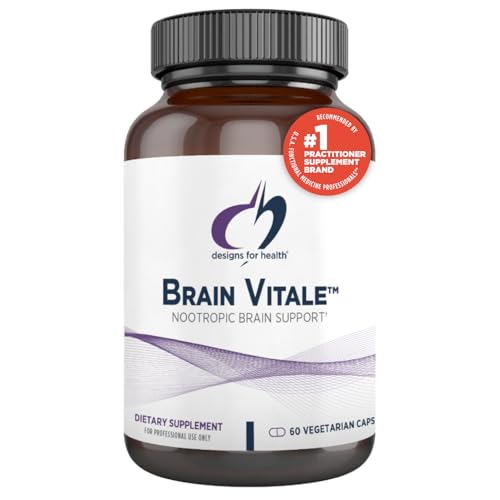 Designs for Health Brain Vitale with Cognizin Citicoline - 'Nootropic' Supplement to Help Support Cognition, Mood + Memory with GPC Choline, Ginkgo + Acetyl L Carnitine HCL (60 Capsules)