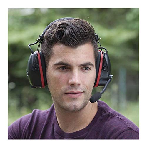 Honeywell Retail Sync Wireless Earmuff with Bluetooth 4.1 (RWS-53016), Black With Red Accents