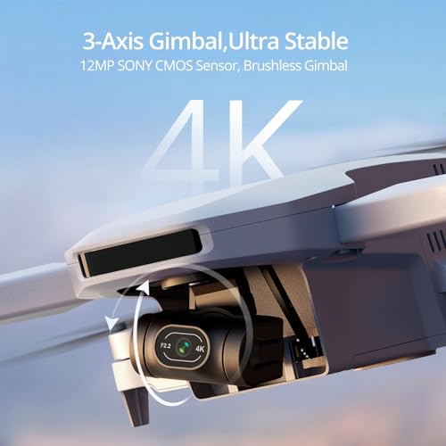 Potensic ATOM 3-Axis Gimbal 4K GPS Drone, Under 249g, 96 Mins Flight, Max 6KM Transmission, Visual Tracking, 4K/30FPS QuickShots, Lightweight for Adults and Beginners, Fly More Combo