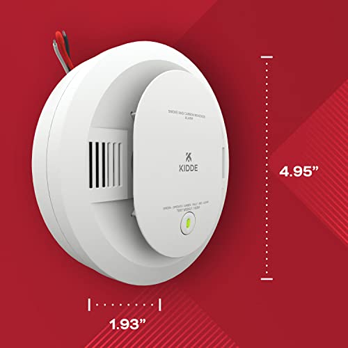 Kidde Hardwired Smoke & Carbon Monoxide Detector, AA Battery Backup, Interconnectable, LED Warning Light Indicators