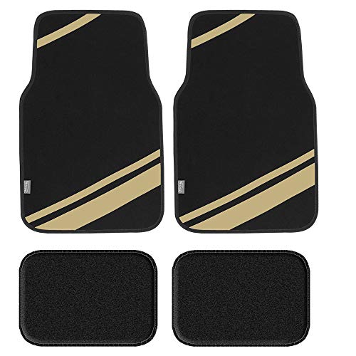 FH Group Car Floor Mats - Carpet Floor Mats for Cars, Universal Fit Automotive Floor Mats, All Purpose Car Floor Mats, Carpet Protector Mat for Most Sedan, SUV, Truck Floor Mats Beige