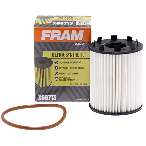 FRAM Ultra Synthetic Automotive Replacement Oil Filter, Designed for Synthetic Oil Changes Lasting up to 20k Miles, XG9713 with SureGrip (Pack of 1)