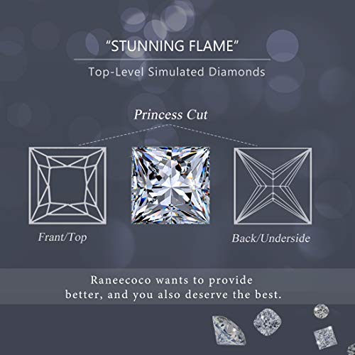 "STUNNING FLAME" 18K Gold Plated Sterling Silver Princess Cut Cubic Zirconia Stud Earrings for men women(w-4)