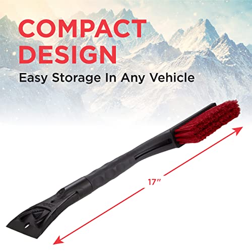 Mallory Force 17” 2-518 Snowbrush with Ice Scraper for Cars, 2 Pack