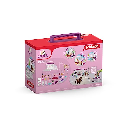 Schleich Horse Club Sofia's Beauties Pet Salon 66-Piece Playset - Includes Horse Figurine, Caretaker, Puppy Friends, and Animal Salon Plus Accessories for Boys and Girls, Gift for Kids Age 4+