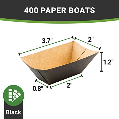 Restaurantware Bio Tek 1 Pound Food Boats 200 Disposable Paper Food Trays - Heavy-Duty Greaseproof Red Paper Food Boats For Snacks Appetizers Or Treats Use At Parties Or Carnivals