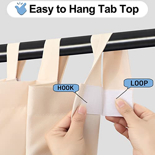 OutdoorLines Waterproof Outdoor Curtains for Patio - Windproof Tab Top Gazebo Curtain Panels - Privacy Sun Blocking Outside Curtain Set for Porch, Pergola and Cabana 110 x 96 inch, White, 2 Panels