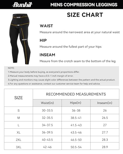 Runhit Men’s Compression Pants Running Tights Workout Leggings Athletic Base Layer Pants for Sports Yoga Basketball Red 3XL