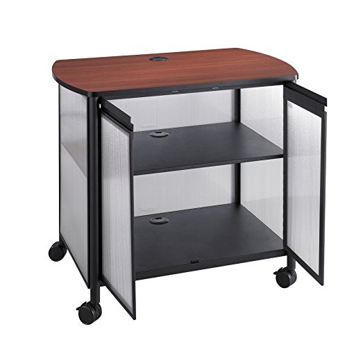 Safco Products Impromptu Mobile Print Stand 1857BL, Cherry Top, Black Frame, 200 lbs. Capacity, Contemporary Design, Swivel Wheels