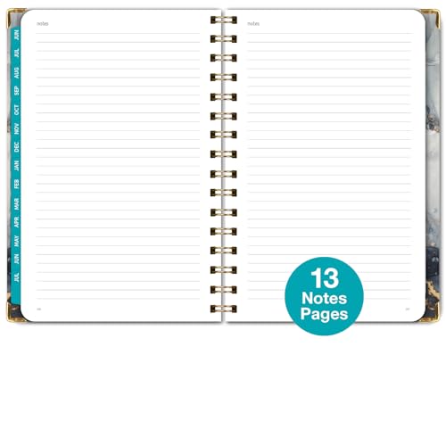 HARDCOVER Academic Year 2024-2025 Planner: (June 2024 Through July 2025) 5.5"x8" Daily Weekly Monthly Planner Yearly Agenda. Bookmark, Pocket Folder and Sticky Note Set (Black Gold Marble)