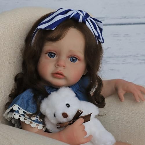 COSYOVE Lifelike Reborn Baby Girl Doll Chole - 20 Inch Realistic Newborn Toddler with Blue Eyes and Soft Cloth Body for Kids 3+