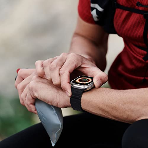 WINGLE Magnetic Band for Apple Watch Band Ultra 2/Ultra Band for Men 49mm 45mm 44mm 42mm Series 10 9 8 7 6 5 4 3 2 1 SE, Strong Magnetic Bands Silicone Sport Strap for iWatch Women, Black/Orange