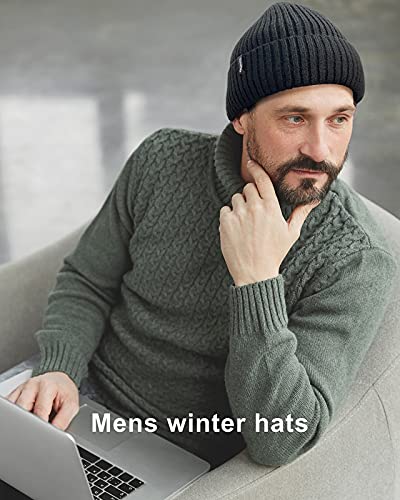 Ocatoma Beanie Hat for Men Women Warm Winter Knit Cuffed Beanie Soft Warm Ski Hats Unisex Rose Red