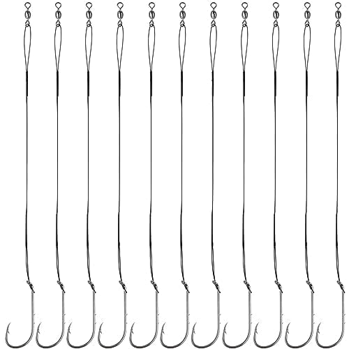 Fishing Hook Rigs Baitholder Snelled Fishing Hooks Saltwater Steel Wire Leader Rigs for Bass Catfish Fishing Lure Rigs