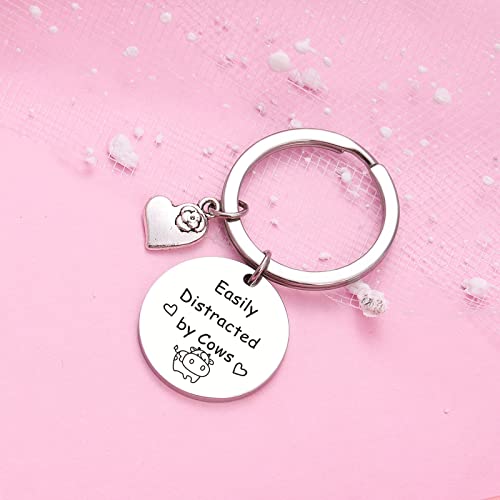 NOTHERS RSZOTW Cow Lover Gift Crazy Cow Lady Gift Cow Expert Gift Cow Whisperer Keychain Cow Themed Gift Cow Farmer Gift Cow Farmer Jewelry Cow Mom Jewelry Cow Themed Keychain