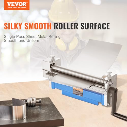 VEVOR Slip Roll Machine, 12.6 inches Forming Width in 20 Gauge Capacity, Sheet Metal Slip Roller Rolling Bending Machine, with 2 Detachable Rollers for Low Carbon Steel Copper Aluminum Alloy Sheet