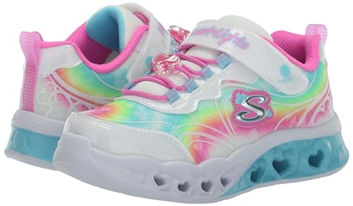 Skechers Kids Flutter Heart Lights-Groovy Sneaker, Lavender/Aqua, 13 US Unisex Little Kid