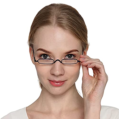 Mini Slim Pen Reading Glasses with Portable Clip Case Small Pocket Readers Men Women (3 pairs,1.00)