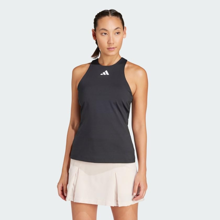 adidas Women's Plus Size Tennis Y-Tank, Silver Green/Black, 4X