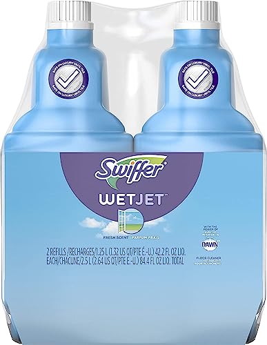 Swiffer WetJet Floor and Hardwood Multi-Surface Cleaner Solution Refills, Open Window Fresh Scent, 1.25L (Pack of 2)