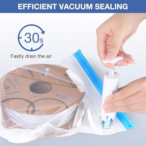 ELEGOO Filament Storage Bags Vacuum Kit, 20 Bags Vacuum Sealed with Hand Pump Dust Proof Humidity Resistant, Perfect for 3D Printer Filament Storage and Keep Filament Dry (13.4x11.8 inch)