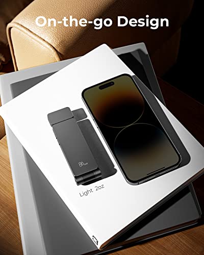 86lux Reading Light, Rechargeable Book Light for Reading in Bed, Ultralight Clip-on LED Bookmark Lamp with 3 Amber Colors & Stepless Dimming for Night Reading for Book Lovers, Kids,Pale Blue