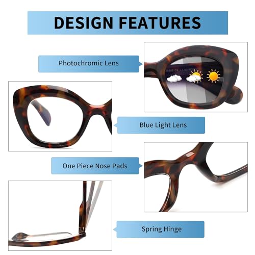 JM 3 Pack Oversized Cat Eye Reading Glasses for Women Funky Blue Light Flexible Cateye Readers +4.0