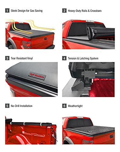 MaxMate Soft Roll-up Truck Bed Tonneau Cover Compatible with 2005-2021 Nissan Frontier; 2009-2012 Suzuki Equator | 5' (59") Bed | TCN169034