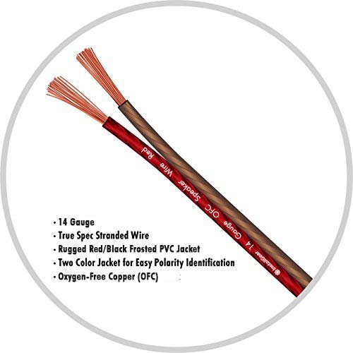 InstallGear 14 Gauge AWG Speaker Wire (Red/Black) - Cable for Car Stereos, Home Theater, Surround Sound, Radio, Automotive - 100 ft