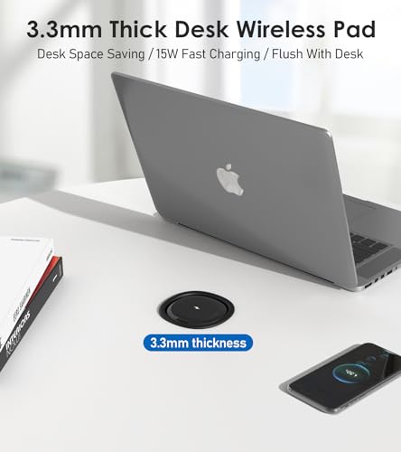 ANNQUAN 3" Pop Up Countertop Receptacle with 20W USB-C Ports,15W Wireless Charger,4 USB,Pop Up Outlet for Home Office Kitchen