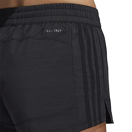 adidas Women's Pacer 3-Stripes Woven Heather Shorts, Black/Black, XX-Small