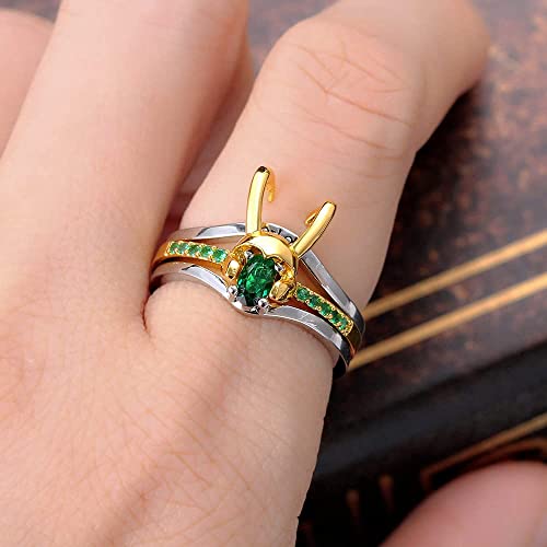 WKXZMTR Loki Ring Superhero Helmet Ring for Unisex Jewelry Marvel Gifts Halloween Cosplay Jewelry Gifts Loki Loves Gifts (Loki 10)