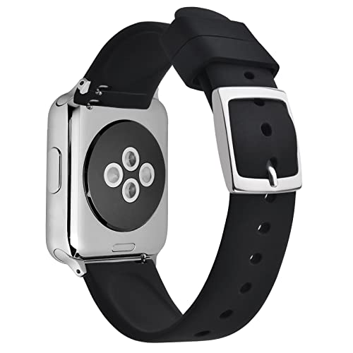 ANNEFIT Silicone Watch Bands, Quick Release Rubber Sport Strap 22mm with Classic Rose Gold Clasp (Dark Green)