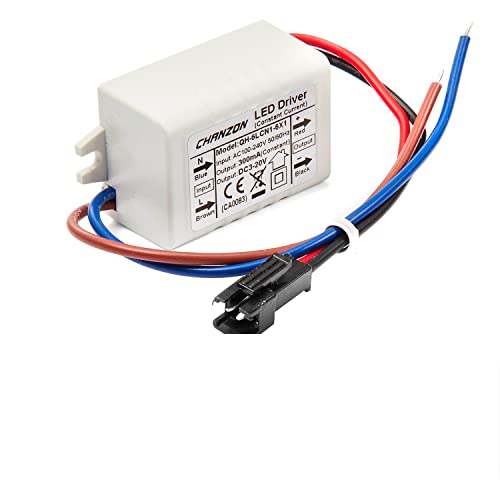 Chanzon LED Driver 600mA (Constant Current Output) 30V-57V (In: 100-240V AC-DC) (10-18)x3W 20W 30W 36W 45W 54W Power Supply 600 mA Lighting Transformer Drivers for High Power COB Chips (Plastic Case)