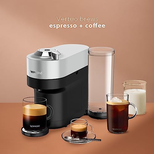 Nespresso Vertuo Pop+ Deluxe Coffee and Espresso Machine by De'Longhi, Silver