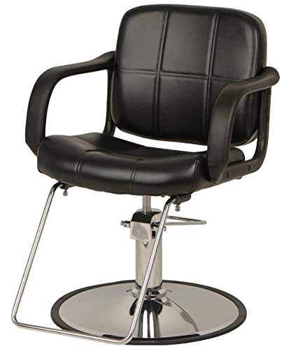 Buy-Rite Chris Styling Chair for Professional Salons and Spas, Modern Hair Stylist Chair, Extra-Wide Seat, 360-Degree Rotation, Fully Adjustable Height, SY-1801
