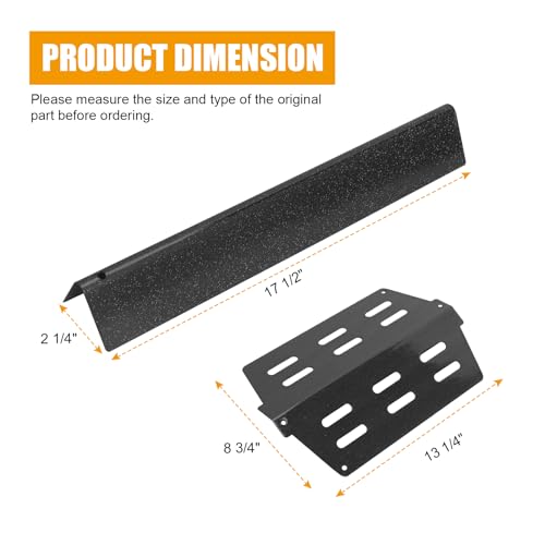 WEBROIL 17.5 Inch Flavorizer Bars and Heat Deflector Replacement Parts for Weber Genesis 300 Series E/S/EP/CEP-310 320 330 with Front Control Knobs, Porcelain Enamel Grill Parts for Weber 7622 7620