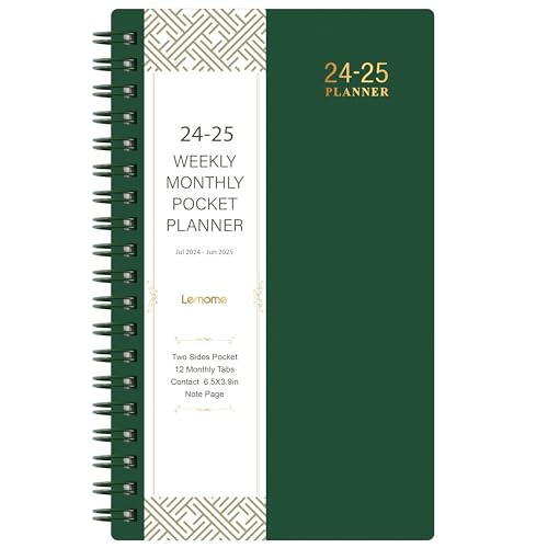 2024-2025 Pocket Planner/Calendar - Weekly & Monthly Pocket Planner, JUL. 2024 - Jun. 2025, 6.8" x 4.3", Strong Twin - Wire Binding, plastic cover