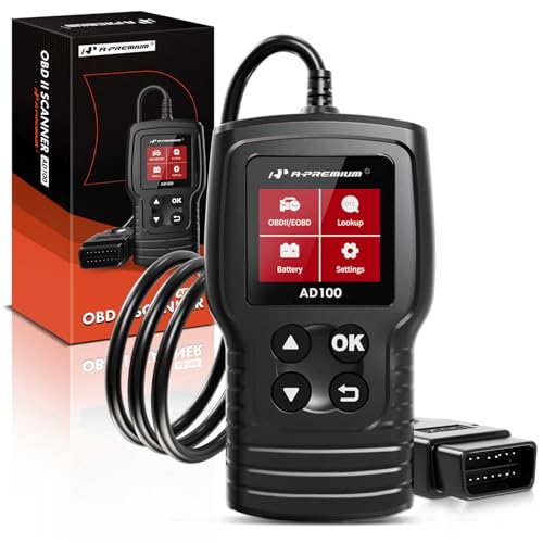 A-Premium AD100 Universal OBD2 Scanner Diagnostic Tool, Car Code Reader OBDII/EOBD/CAN Scan Tool, Check Engine Light/Read Clear Fault Codes/Smog Check/Live Data Stream/Battery Test, For Car Since 1996